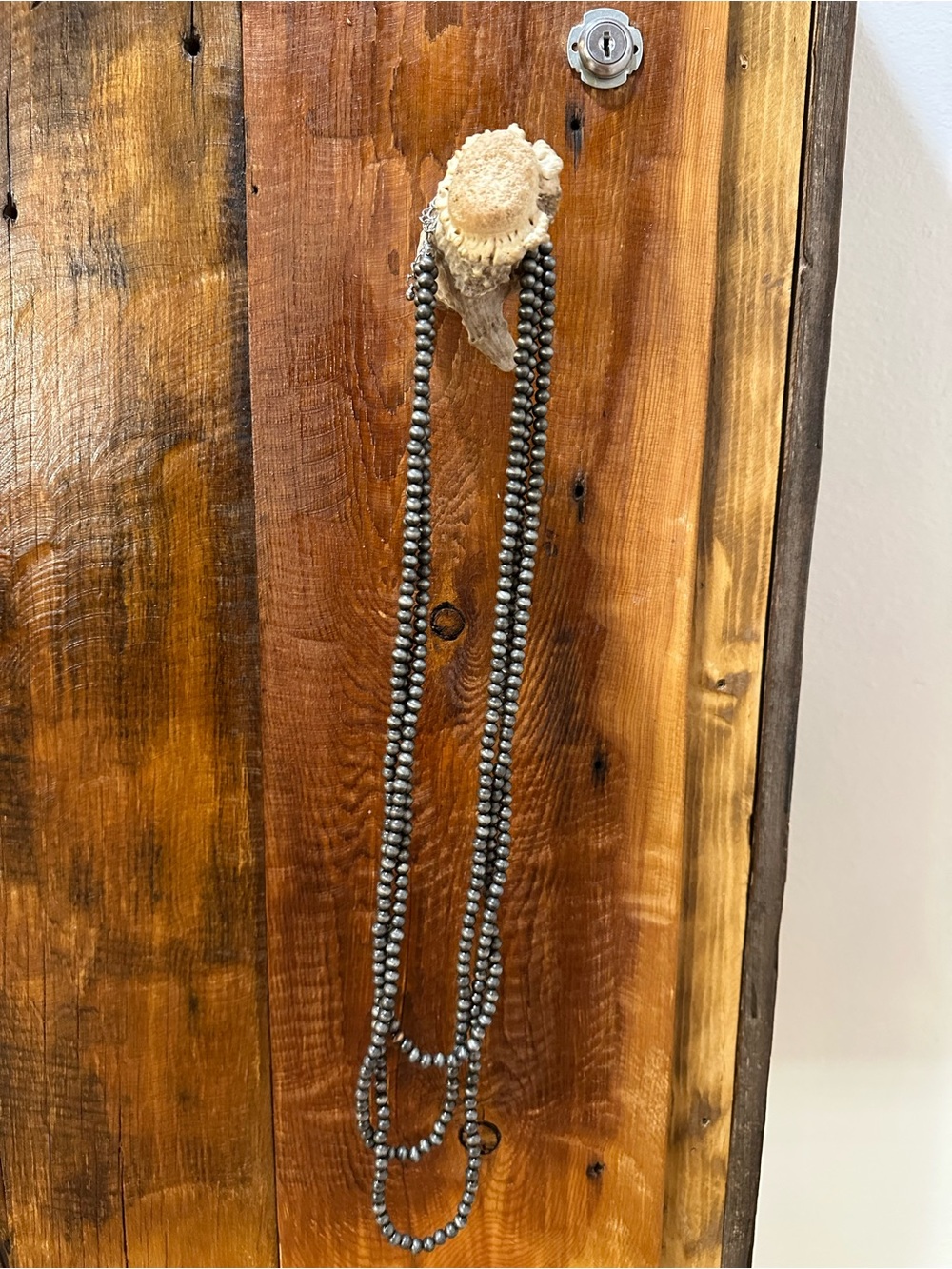 Long Beaded faux Navajo Pearl Necklace
